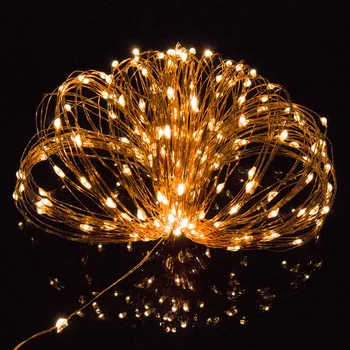 

10M 100LEDs Solar Powered Lighting Strings IP65 Waterproof Copper Wire String Lights Outdoor Party Home Christmas Decor