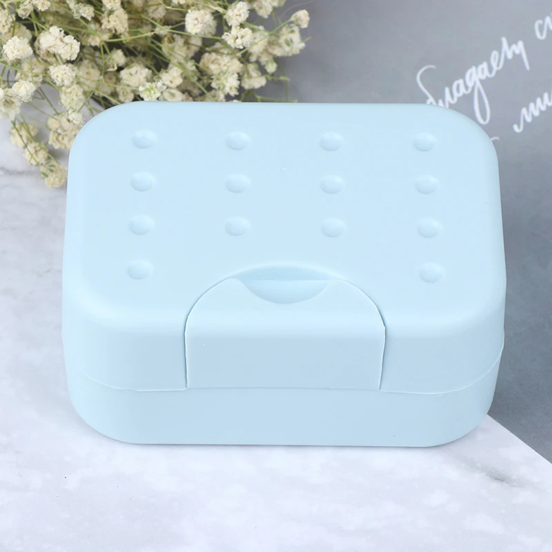 light blue Дорожный Чехол для мыльницы, мини портативный держатель, абсолютно удобный чехол для мыла, горячая распродажа - Цвет: light blue
