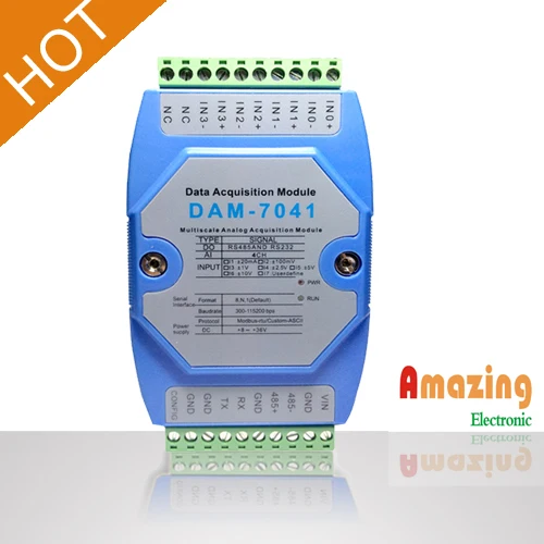 

4-20ma to RS232 Acquisition Card 0-10VDAM8041 Chengkong Electronic 4 Input Analog Modbus