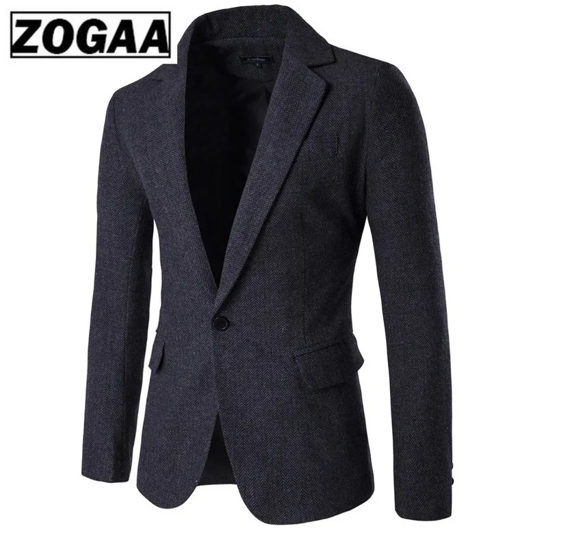 ZOGAA, мужской костюм, Блейзер, Осень-зима, бархатный, для досуга, пиджак, Повседневный, Деловой, на одной пуговице, приталенный, Блейзер, Hombre Masculino