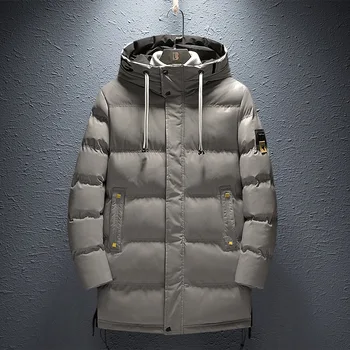 

Winter New Cotton Jacket Men High Quality Youth Korean Version Hooded Handsome Wild Cotton Coat Tide Thick Warm Cotton Long Coat