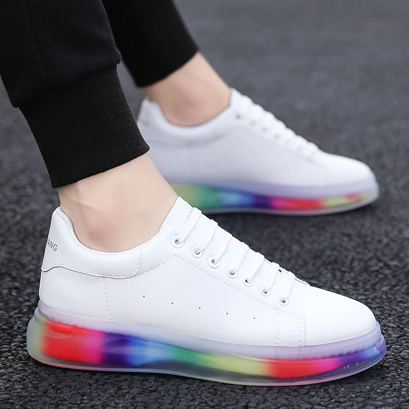 white shoes with colourful lace