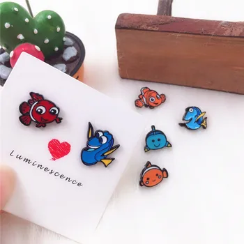 

EUPNHY 1Pair Hypoallergenic Cute Dory and Nemo Earring Piercing Stud Earrings for Kids Girls Jewelry Women Small Earring