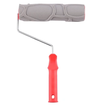 

HTHL-Stone Texture Rubber Embossed Paint Roller Brush Hand Tool Indoor and Outdoor Home Bedroom DIY Wall Decoration Tool