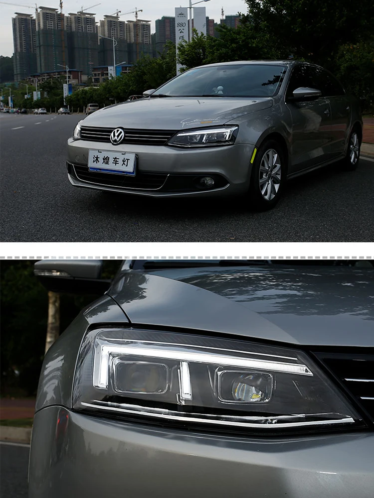 1 пара для нового дизайна светодиодный фонарь для Volkswagen для Jetta MK6/Sagitar светодиодный головной фонарь передний свет 2012- года