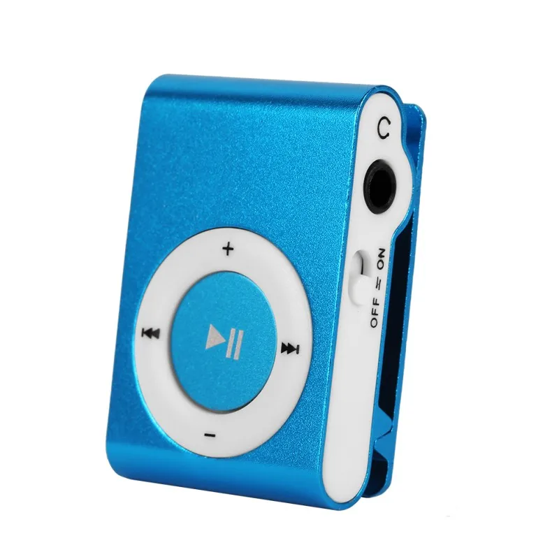 Синий USB металлический мини-клип mp3-плеер Спортивный Портативный музыкальный цифровой TF/SD слот-плеер mp 3 плеер карта Запуск переносной мини mp3 Mu - Цвет: Синий