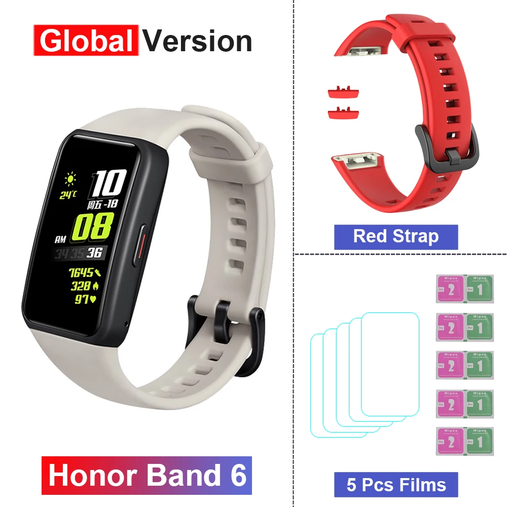 Original Honor Band 6 1.47” AMOLED Screen Smart Band Heart Rate/Blood Oxygen Monitor Smartwatches 5ATM Waterproof Smart Bracelet 