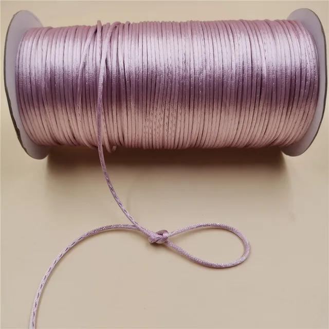 2MM  Chinese Knot Line Cord Silk Satin Nylon Cord 35colors for DIY String Necklace Bracelets 20meters Lot Lt purple 519