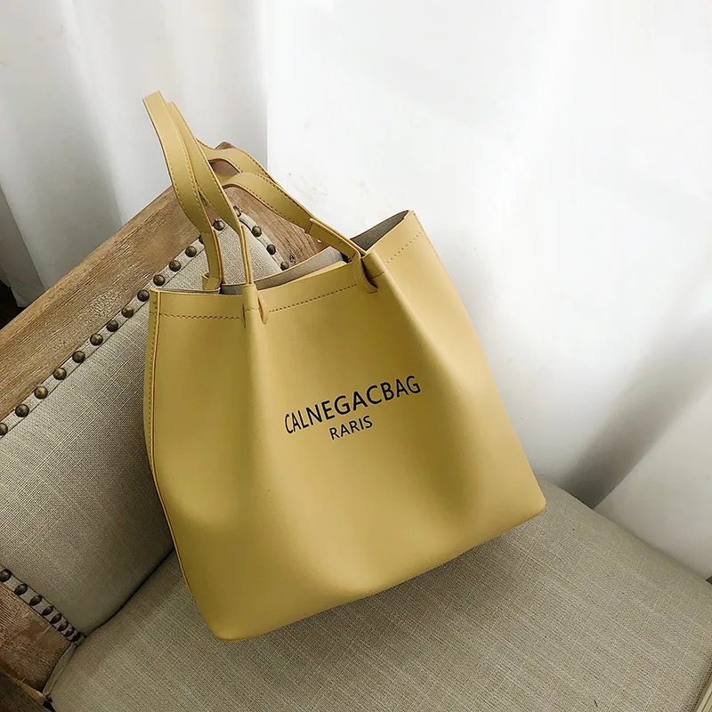 

Summer Large-Volume INS Bucket Bag Women's 2020 New Style Fashion Korean-style Versatile Shoulder Trendy Letters Handbag