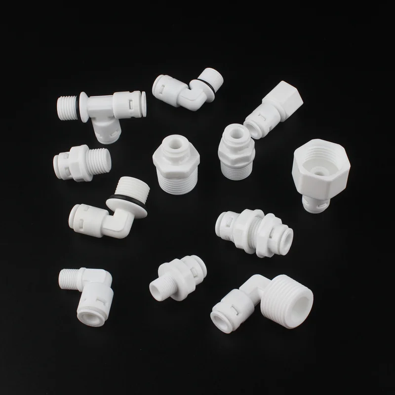 

5Pcs 1/8'' 1/4'' 3/8'' 1/2'' Thread Slip Lock Quick Connector 1/4'' Water Purifier Hose Joint Straight Ebow Tee Way Pipe Adapter
