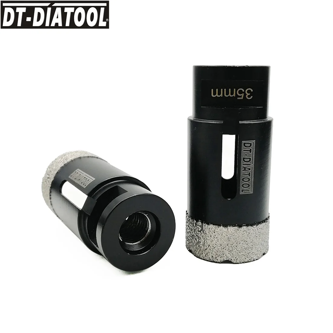 DT-DIATOOL 2pcs M14 Dia 35mm Vacuum Brazed Diamond Dry Drill Core Bits Porcelain Tile Hole Saw Granite Marble Stone Drilling Bit