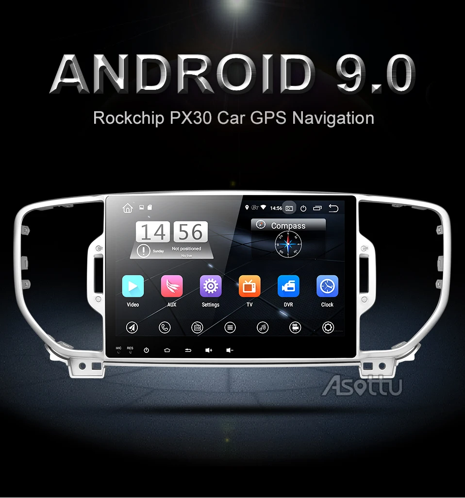 Flash Deal Asottu CKX59060 IPS android 9.0 PX30  car dvd player for KIA sportage 2016 2017 KX5 gps navigation 1 din car stereo 0