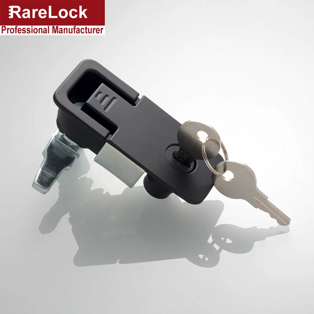 Rarelock Cabinet Handle Door Lock Black Keyless or 2 Key for Machine Fire Box Tool Cabinet Locker Locks LK1003 ff