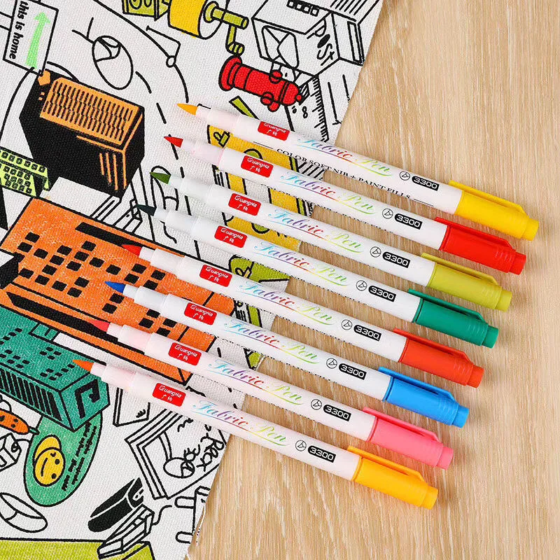 

24Color Set Paint for Fabric Pen Clothes Textile Marke Brush Painting Art Supplies Drawing Graffiti DI YT-Shirt Crafts Canvas