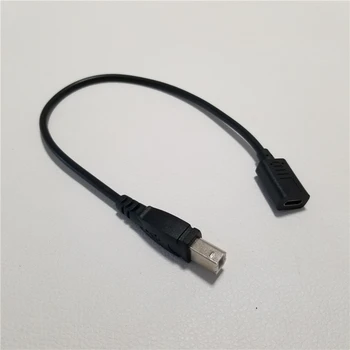 

Android USB Type C Female to USB B Male Data Extension Power Cable Universal for Mobile Hard Disk Box Printer Scanner 30cm
