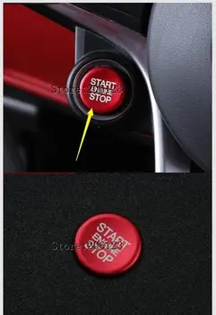 

Aluminum dedicated a key to for Alfa romeo Giulia Stelvio start button decorative ignition Stickers Car styling