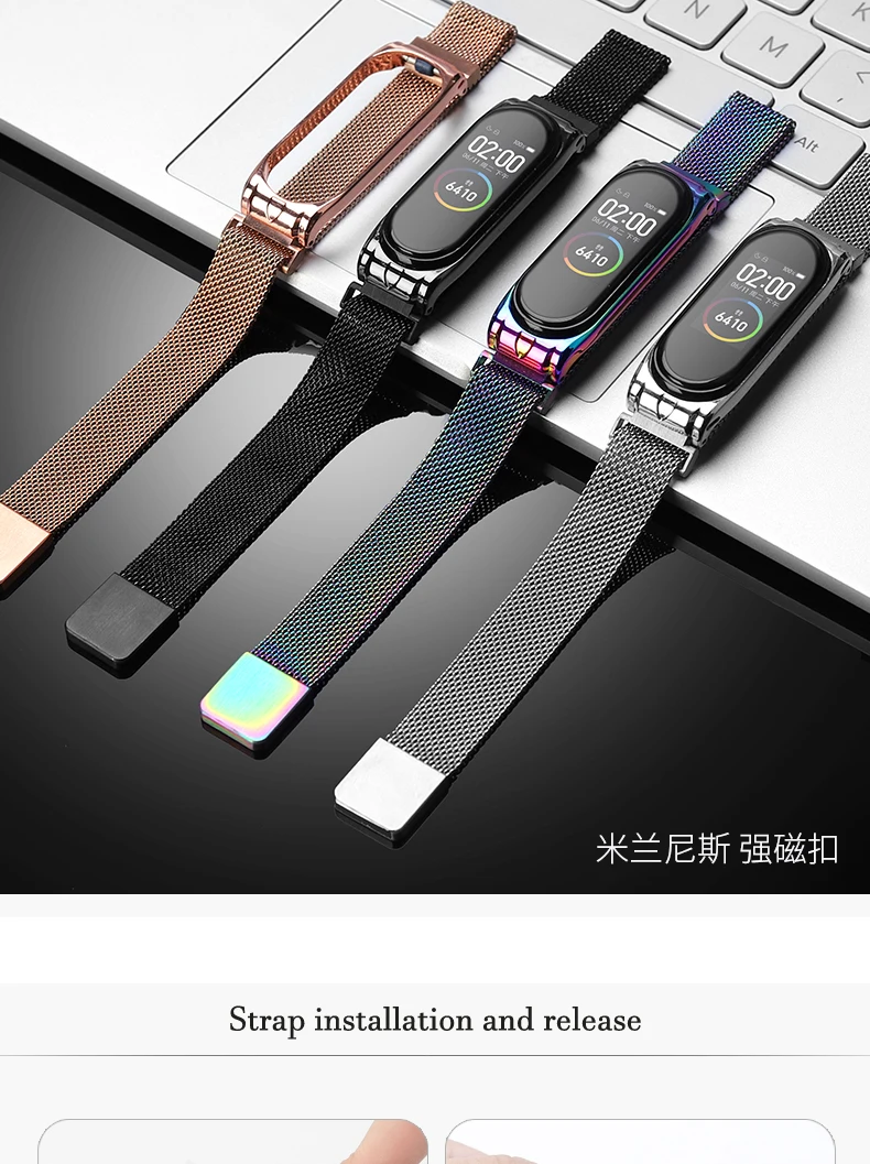 Металлический ремешок для часов mi band 4, ремешок mi lanese из нержавеющей стали для Xiaomi mi, ремешок 4/3, совместимый браслет mi Band 3, браслет