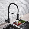 Matte Black Kitchen Sink Faucet One Handle Spring Hot and Cold Water Tap Deck Mounted Bathroom Kitchen Crane ► Photo 2/6