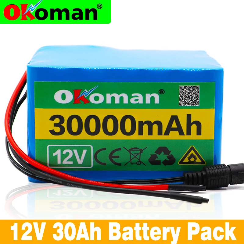 12V 30Ah 3S12P 11.1V 12.6V High-power Lithium Battery Pack for Inverter Xenon Lamp Solar Street Light Sightseeing Car Etc | Электроника