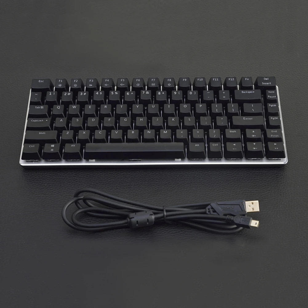 USB интерфейс металлическая Проводная Механическая клавиатура офисная игровая RGB подсветка компьютер 82 клавиши настольный ноутбук с защитой от помех