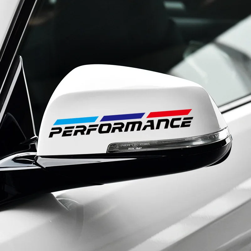 

2pcs M Power Performance car rearview mirror sticker for BMW 1 3 4 5 7 Series GT X1 X3 X4 X5 X6 F15 F16 F18 F10 F25 F30 F31 F34