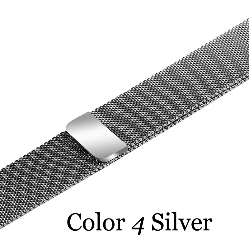 Миланская петля ремешок для apple watch band 5 4 44 мм/40 мм ремешок для часов аpple 4 3 band iwatch band correa 42 мм 38 мм браслет pulseira - Цвет ремешка: Silver