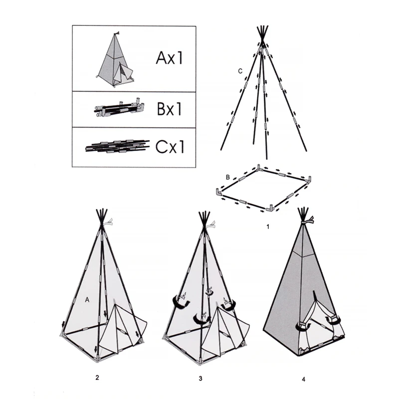 Портативная детская палатка Tipi игровой домик для девочек индийская треугольная