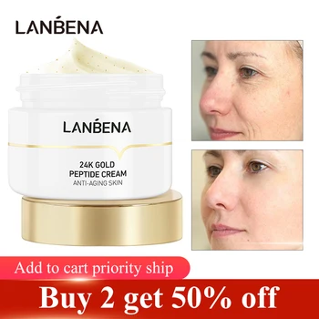 

LANBENA Peptide Wrinkle Facial Cream Anti Aging Skin Moisturize Minimize Fine Lines Effectively Increases Elasticity