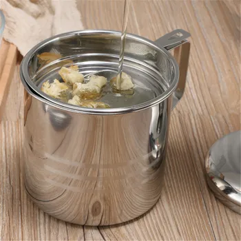 

Kitchen Cooking Tool Stainless Steel Oil Strainer Pot Container Jug Storage Can with filter Cooking Oil Pot For Kitchen