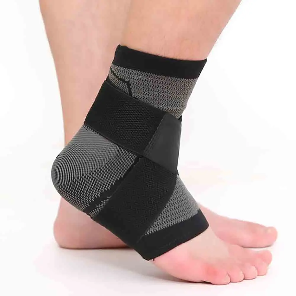 black FDBRO 1 шт. фиксатор для поддержки лодыжки 3D плетение эластичный нейлоновый ремешок бадминтон баскетбол футбол, таэквондо фитнес пятки протектор - Цвет: black