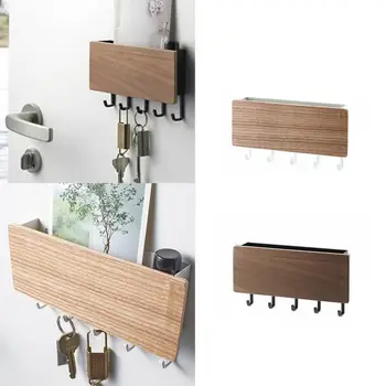 

Storage Box Key Wall Hook Solid Wood Storage Hook Wooden Hanging Debris Door Storage Home Rack Porch Hook N6X4