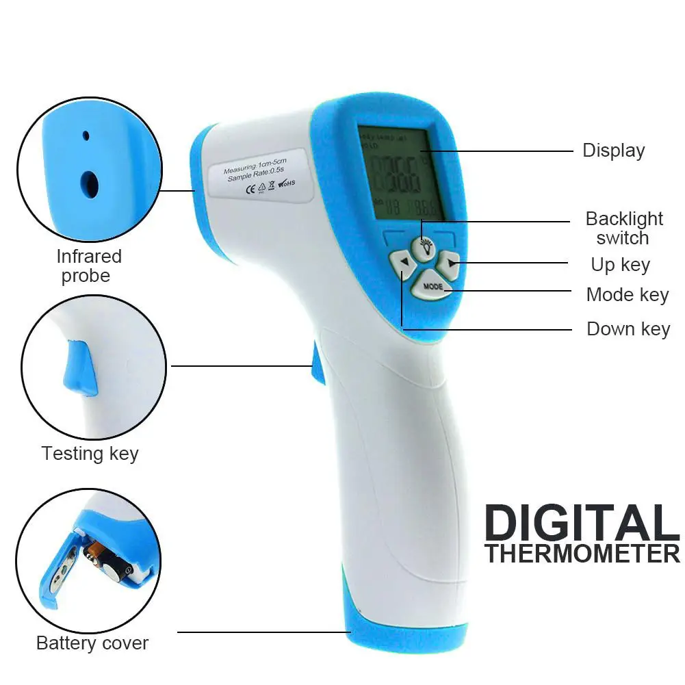 

Muti-fuction Infrared Forehead Body/Adult Thermometer Non Contact Digital Thermometer Temperature Measurement Tool Device