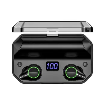 

CTYPE T9 TWS Bluetooth 5.0 Earphones 9D Stereo Wireless Earphones IPX7 Waterproof 8000mAh LED Smart Power Bank Phone Holder