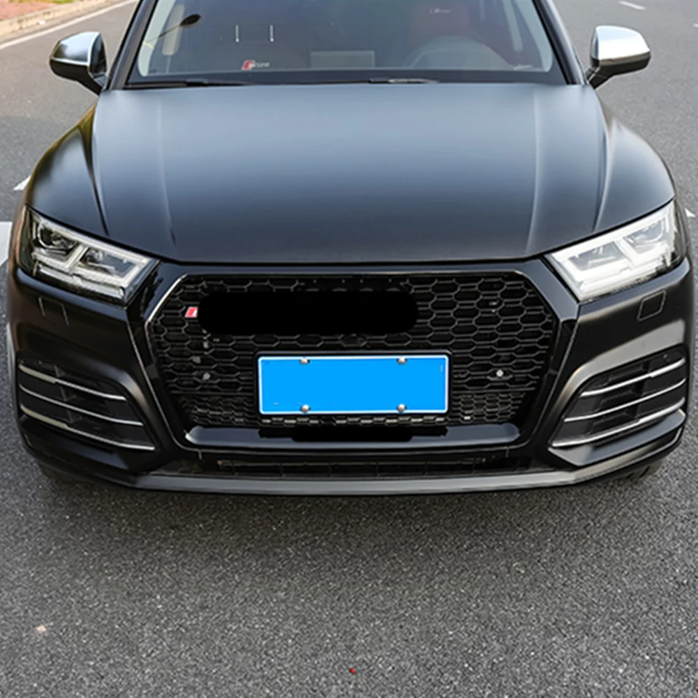 Вафельная Ткань Стиль решетка ABS для Q5 SQ5 RSQ5- сетки передний бампер гоночные решетки стайлинга автомобилей часть с европейскими держатель номерного знака