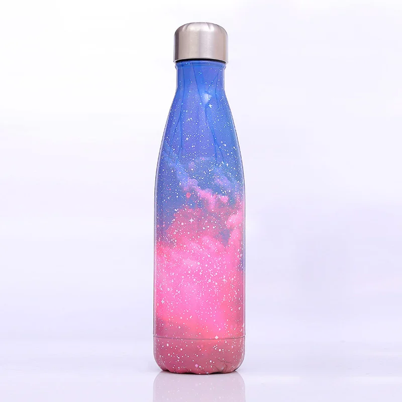 Starry Pink 500 мл двухслойная Изолированная Вакуумная бутылка из нержавеющей стали бутылка для воды BPA бесплатно бутылка для воды звезда - Цвет: Starry Pink