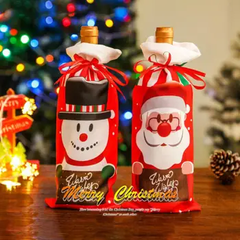 

Santa Claus Wine Bottle Cover Christmas Ornaments For Home Dinner Decor Christmas Gift Tree Decoration For Home Party New Year