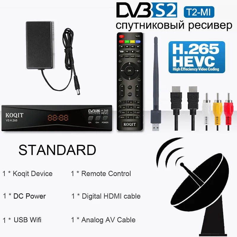 Koqit-decodificador tdt tv receptor españa de señal DVB-T2 2 en 1,  sintonizador DVB-C