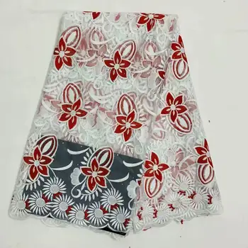 

2020 New Arrival 3D African Dry Lace Fabric Embroidery French Mesh Lace Fabrics With rhinestones For Nigerian Party Dresses