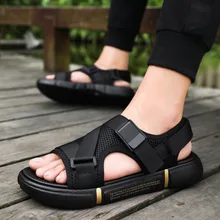 Sandalias cómodas transpirables para hombre, zapatos informales abiertos de talla grande, sin cordones, de PVC, para verano