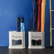 Home Creative Umbrella Stand 4 Holes Oval Umbrella Rack Stand Hallway Entryway Office Umbrella Draining Can Storage Holder