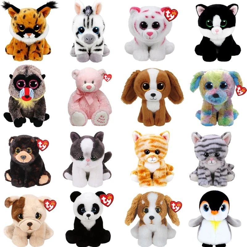 15CM TY Dog Monkey Horse Zebra Cat Penguin Bear Tiger Lion Panda Lamb Doll Plush Stuffed Animal Collectible Toy Christmas Gift | Игрушки и