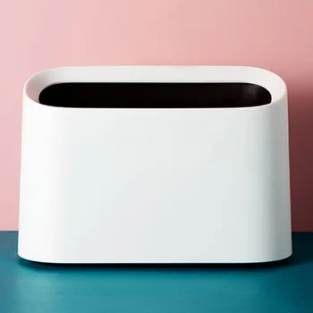 

Mini Trash Can Desktop Wastebasket Keep Clean Office Countertop Simple No Lid Living Room Kitchen Sundries Garbage Bin Bedside