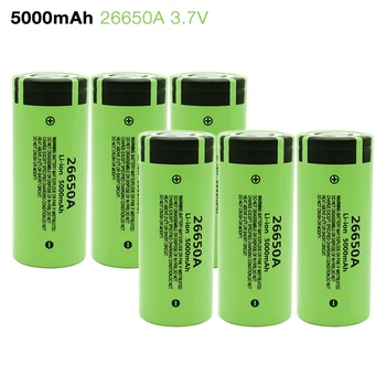 

26650 Battery 3.7V 5000mAh Li-ion 26650A Rechargeable Battery for Flashlight Power Bank Power Tools Torch 26650 Lithium Battery