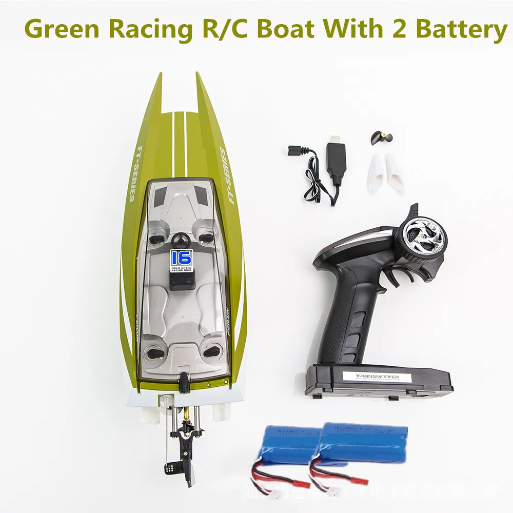 green boat 2battery Новое поступление Feilun 2,4G 4CH Водонепроницаемая Гоночная радиоуправляемая лодка высокая скорость 35 км/ч RC перевернутая скорость водяного охлаждения лодка водные игрушки подарок - Цвет: green boat 2battery