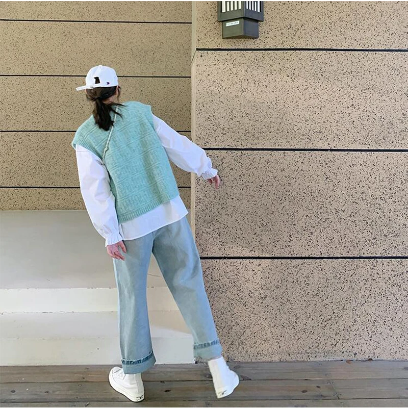 Korean Style Cardigan Mint Green Women 