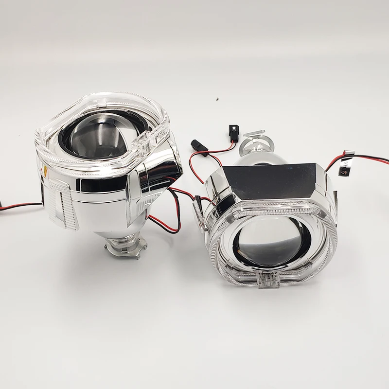 Фары линзы ангельские глазки би-ксенон H1 HID проектор квадратный переключатель ходовые огни Halo объектив Комплект для H7 H4 автомобильные аксессуары