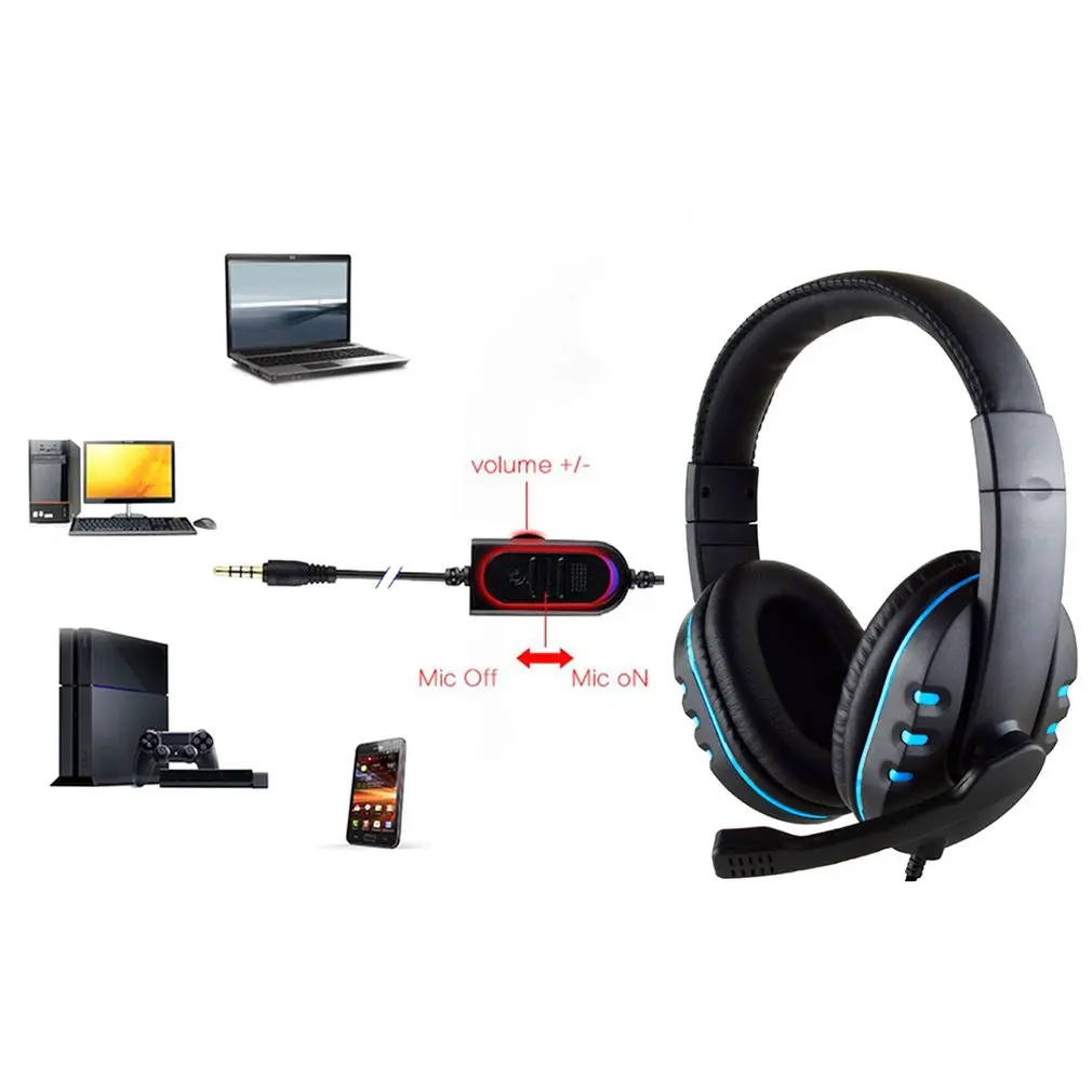 Stereo Wired Gaming Headsets Headphones with Mic For PS4 Sony PlayStation 4 / PC