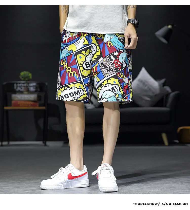 Stijlen Boardshort Losse Trekkoord Zomer Mannen En Vrouwen пляжные шорты для будущих мам Gedrukt нитка/переработка отходов Мужские Шорты для купания Рубашки домашние Korte Homme