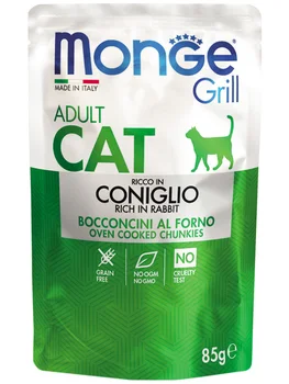 

MONGE MONGE ADULT CAT GRILL POUCH for adult cats rabbit c 85 c