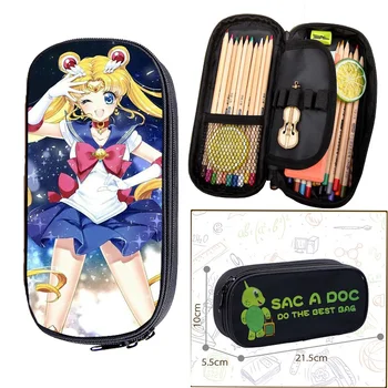 

Anime Sailor Moon Pencil Case Kids Small Tote Boy Girl Toiletry Bag Zipper Pouch School Supplies Storage Bag Fashion Makeup Bag
